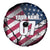 Motocross Rider Spare Tire Cover with American Flag Grunge Pattern and Custom Name Number - Wonder Print Shop