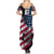 Motocross Rider Summer Maxi Dress with American Flag Grunge Pattern and Custom Name Number - Wonder Print Shop