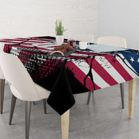 Motocross Rider Tablecloth with American Flag Grunge Pattern and Custom Name Number - Wonder Print Shop