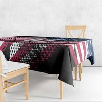Motocross Rider Tablecloth with American Flag Grunge Pattern and Custom Name Number - Wonder Print Shop