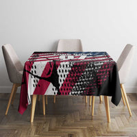 Motocross Rider Tablecloth with American Flag Grunge Pattern and Custom Name Number - Wonder Print Shop