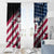 Motocross Rider Window Curtain with American Flag Grunge Pattern and Custom Name Number - Wonder Print Shop