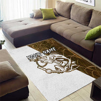 Walleye Fishing Area Rug with Reeds Background and Custom Name Design - Wonder Print Shop