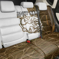 Walleye Fishing Back Car Seat Cover with Reeds Background and Custom Name Design - Wonder Print Shop