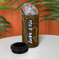 Walleye Fishing 4 in 1 Can Cooler Tumbler with Reeds Background and Custom Name Design - Wonder Print Shop