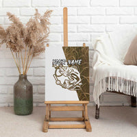 Walleye Fishing Canvas Wall Art with Reeds Background and Custom Name Design - Wonder Print Shop
