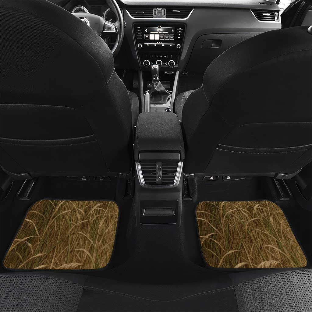 Walleye Fishing Car Mats with Reeds Background and Custom Name Design - Wonder Print Shop