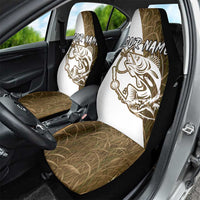 Walleye Fishing Car Seat Cover with Reeds Background and Custom Name Design - Wonder Print Shop