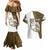 Walleye Fishing Couples Matching Mermaid Dress and Hawaiian Shirt with Reeds Background and Custom Name Design - Wonder Print Shop