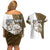 Walleye Fishing Couples Matching Off Shoulder Short Dress and Hawaiian Shirt with Reeds Background and Custom Name Design - Wonder Print Shop