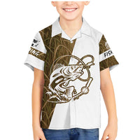 Walleye Fishing Family Matching Mermaid Dress and Hawaiian Shirt with Reeds Background and Custom Name Design - Wonder Print Shop