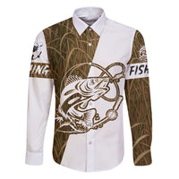 Walleye Fishing Family Matching Puletasi and Hawaiian Shirt with Reeds Background and Custom Name Design - Wonder Print Shop