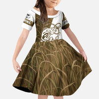Walleye Fishing Family Matching Tank Maxi Dress and Hawaiian Shirt with Reeds Background and Custom Name Design - Wonder Print Shop