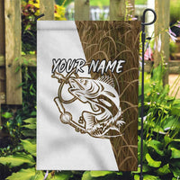 Walleye Fishing Garden Flag with Reeds Background and Custom Name Design - Wonder Print Shop