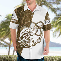 Walleye Fishing Hawaiian Shirt with Reeds Background and Custom Name Design - Wonder Print Shop