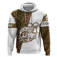 Walleye Fishing Hoodie with Reeds Background and Custom Name Design - Wonder Print Shop