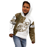 Walleye Fishing Kid Hoodie with Reeds Background and Custom Name Design - Wonder Print Shop