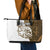 Walleye Fishing Leather Tote Bag with Reeds Background and Custom Name Design - Wonder Print Shop