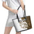 Walleye Fishing Leather Tote Bag with Reeds Background and Custom Name Design - Wonder Print Shop