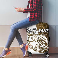 Walleye Fishing Luggage Cover with Reeds Background and Custom Name Design - Wonder Print Shop