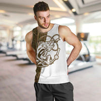 Walleye Fishing Men Tank Top with Reeds Background and Custom Name Design - Wonder Print Shop