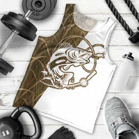 Walleye Fishing Men Tank Top with Reeds Background and Custom Name Design - Wonder Print Shop