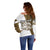 Walleye Fishing Off Shoulder Sweater with Reeds Background and Custom Name Design - Wonder Print Shop