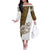 Walleye Fishing Off The Shoulder Long Sleeve Dress with Reeds Background and Custom Name Design - Wonder Print Shop