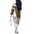 Walleye Fishing Off The Shoulder Long Sleeve Dress with Reeds Background and Custom Name Design - Wonder Print Shop