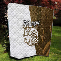 Walleye Fishing Quilt with Reeds Background and Custom Name Design - Wonder Print Shop