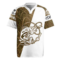 Walleye Fishing Rugby Jersey with Reeds Background and Custom Name Design - Wonder Print Shop