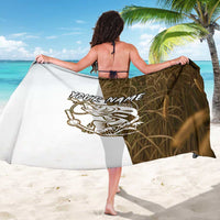 Walleye Fishing Sarong with Reeds Background and Custom Name Design - Wonder Print Shop