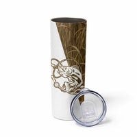Walleye Fishing Skinny Tumbler with Reeds Background and Custom Name Design - Wonder Print Shop