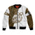 Walleye Fishing Sleeve Zip Bomber Jacket with Reeds Background and Custom Name Design - Wonder Print Shop