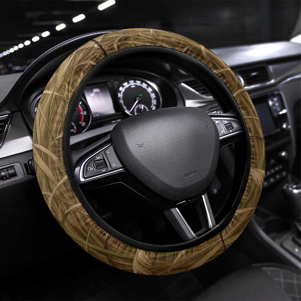 Walleye Fishing Steering Wheel Cover with Reeds Background and Name Design - Wonder Print Shop