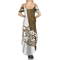 Walleye Fishing Summer Maxi Dress with Reeds Background and Custom Name Design - Wonder Print Shop