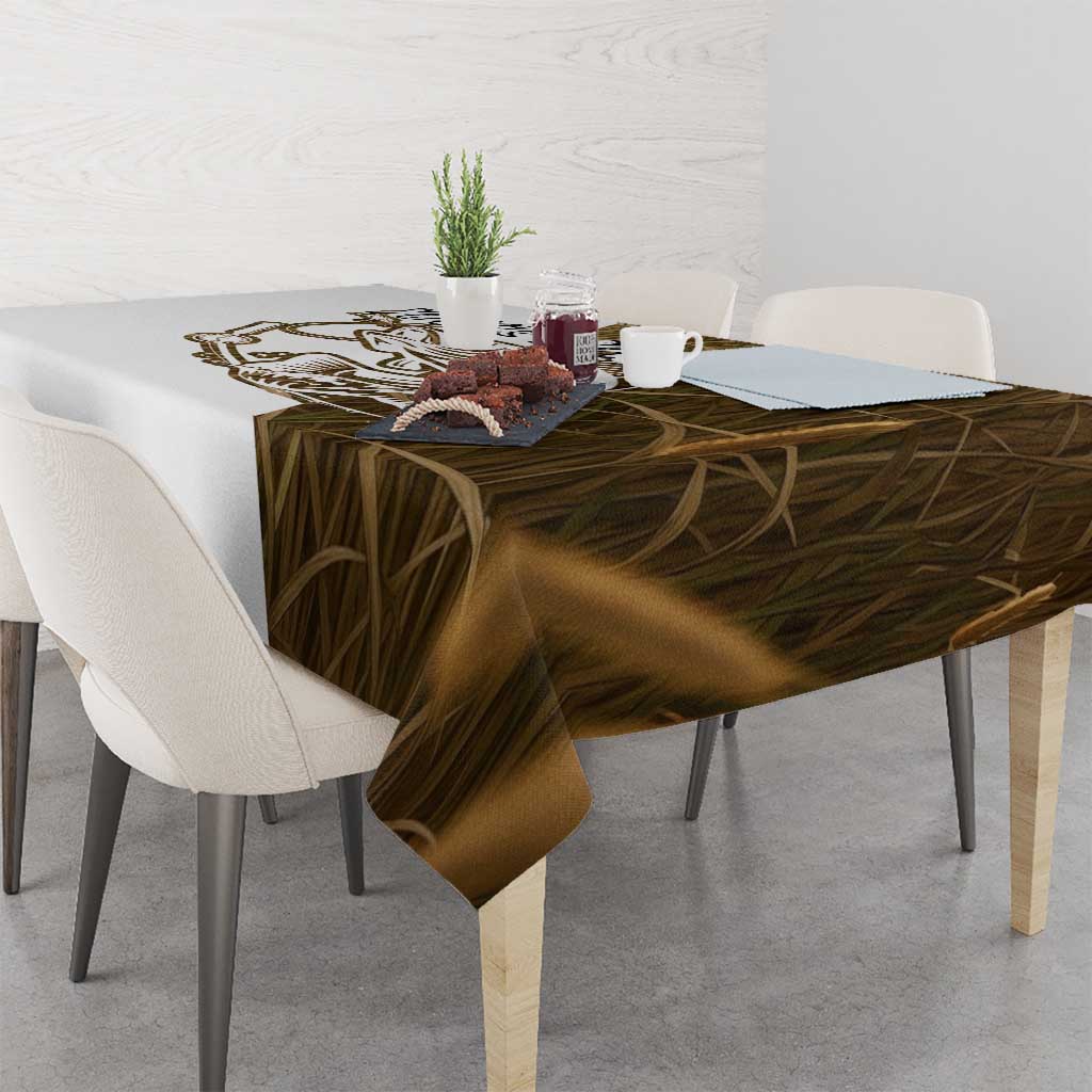 Walleye Fishing Tablecloth with Reeds Background and Custom Name Design - Wonder Print Shop