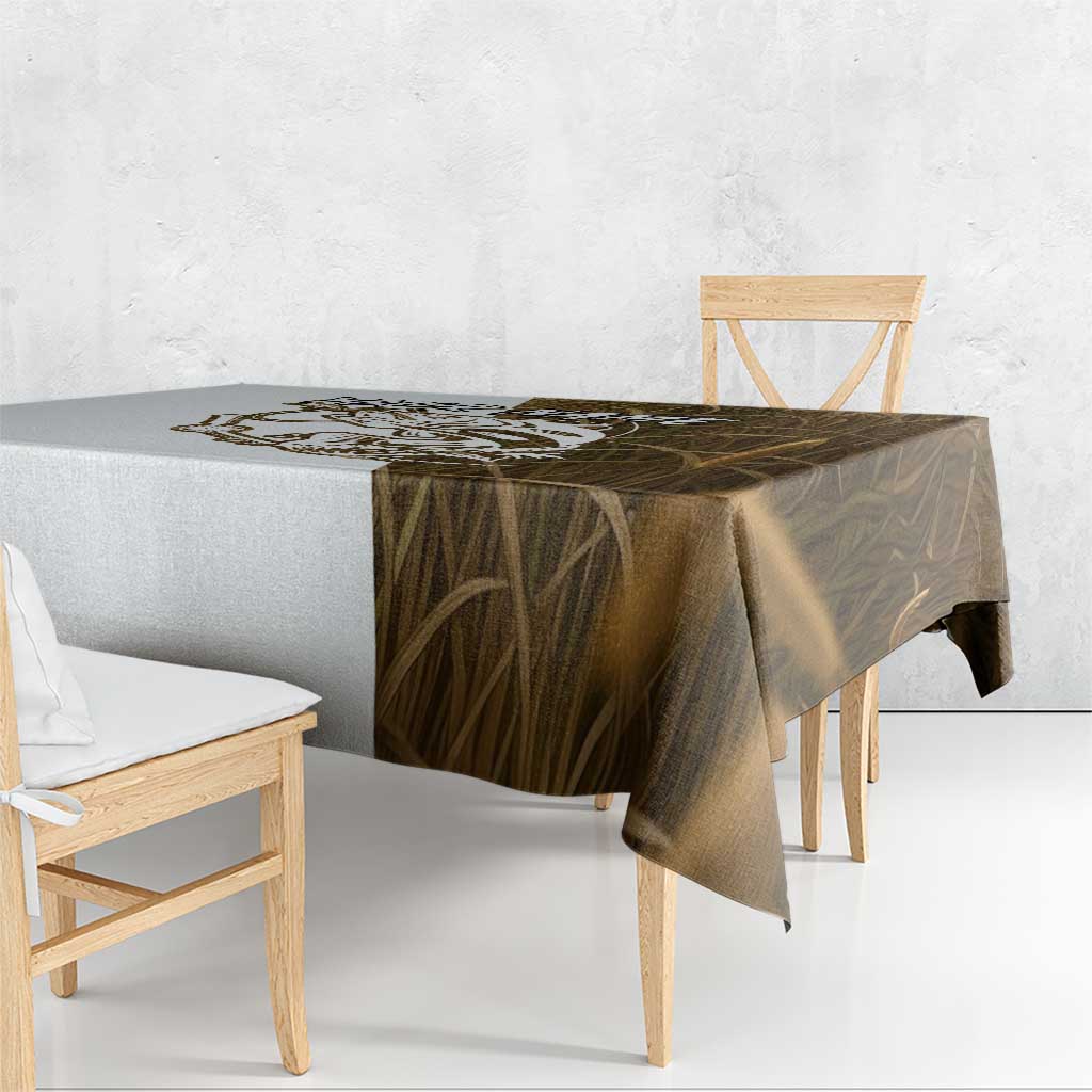 Walleye Fishing Tablecloth with Reeds Background and Custom Name Design - Wonder Print Shop