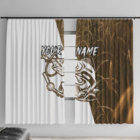 Walleye Fishing Window Curtain with Reeds Background and Custom Name Design - Wonder Print Shop
