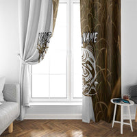 Walleye Fishing Window Curtain with Reeds Background and Custom Name Design - Wonder Print Shop