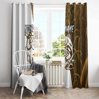 Walleye Fishing Window Curtain with Reeds Background and Custom Name Design - Wonder Print Shop