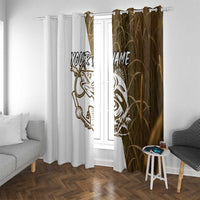Walleye Fishing Window Curtain with Reeds Background and Custom Name Design - Wonder Print Shop