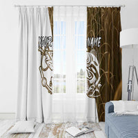 Walleye Fishing Window Curtain with Reeds Background and Custom Name Design - Wonder Print Shop
