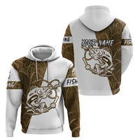Walleye Fishing Zip Hoodie with Reeds Background and Custom Name Design - Wonder Print Shop