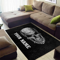 Bowling Skull Area Rug with American Flag and Custom Name Text Design - Wonder Print Shop
