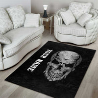 Bowling Skull Area Rug with American Flag and Custom Name Text Design - Wonder Print Shop
