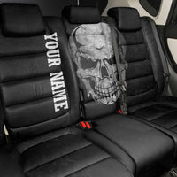 Bowling Skull Back Car Seat Cover with American Flag and Custom Name Text Design - Wonder Print Shop