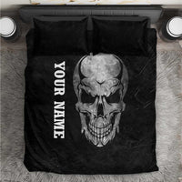 Bowling Skull Bedding Set with American Flag and Custom Name Text Design - Wonder Print Shop