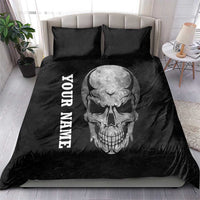 Bowling Skull Bedding Set with American Flag and Custom Name Text Design - Wonder Print Shop