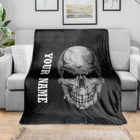 Bowling Skull Blanket with American Flag and Custom Name Text Design - Wonder Print Shop
